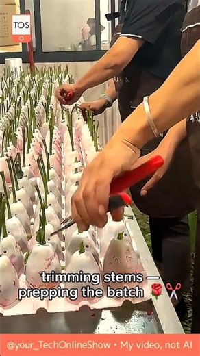 FLOWER PLANT 🏭 — how roses are preserved from wilting 🌹 / mastery in the details 🔍 #shorts #crafts