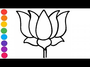 🪷how to draw lotus flower drawing easy beautiful lotus flower colour painting step by step lotus art