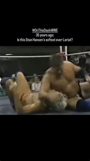 80 reactions | Stan Hansen hits referee Randy ‘Pee Wee’ Anderson on...
