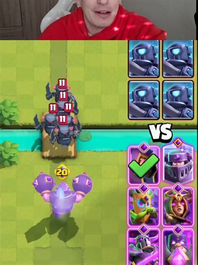 Evoluciones Nivel 20 🆚️ 5 Mini Pekkas en Clash Royale! Mi Reacción! #clashroyale #evolution #fyp 1 #pekka #viral