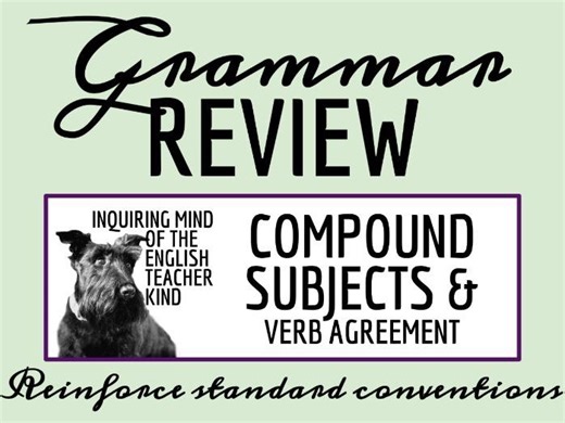 Grammar Review Worksheet on Compound Subjects and Verb Agreement