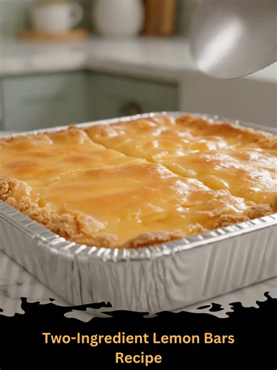 Two-Ingredient Lemon Bars 😍 Full recipe is on my page— right under my profile picture ⬆️