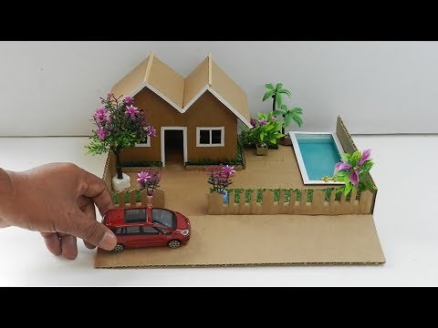 DIY Cardboard House with Pool and Garden #35 | Easy Miniature Crafts for Kids