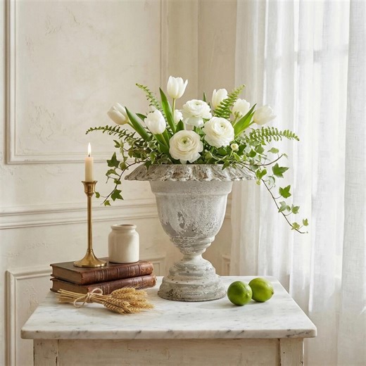Vintage Pedestal Planter, French Country Urn Vase - Etsy