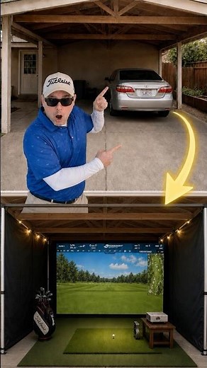 The smartest DIY golf simulator setup yet #golf #golfswing #diy