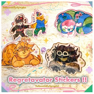 Regretevator Holographic Vinyl Sticker Pack -- Split , Bive , Pilby , Pest , Poob - Etsy