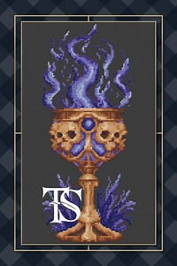 Occult Chalice Cross Stitch Pattern, Gothic Alchemy Goblet Embroidery PDF, Dark Mystic Flame Needlepoint Chart, Witch Aesthetic Decor - Etsy