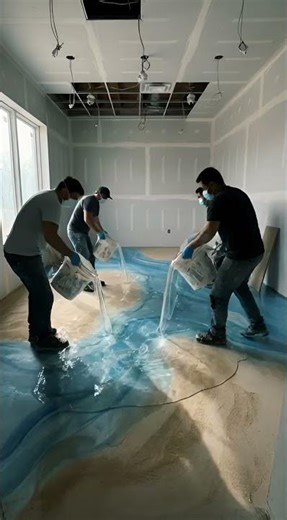 Incredible Transformation: Luxury Walk-In Closet with Ocean Wave Epoxy Floor 🌊