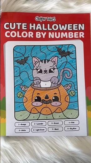 Cute Halloween Color By Number Coloring Book | Crayon Tales | Flip Through & Completed Page