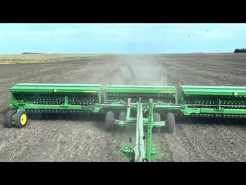 Planting winter wheat with a Deere 455 drill