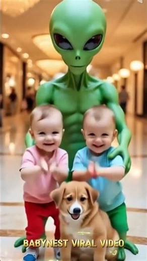 Adorable twin babies & Alien Dance Craze! 👽😂 #shorts