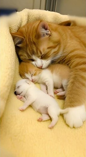 The Ultimate Nanny: Cat Cares for Kittens and Puppy