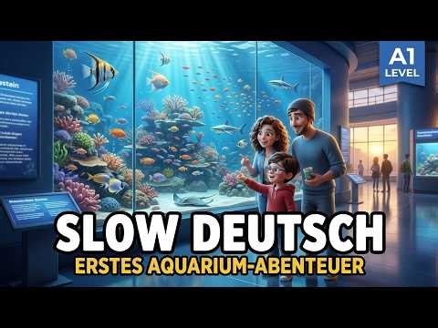 🐠 Slow German – Our first visit to the aquarium! | Learning German through stories (A1-A2).