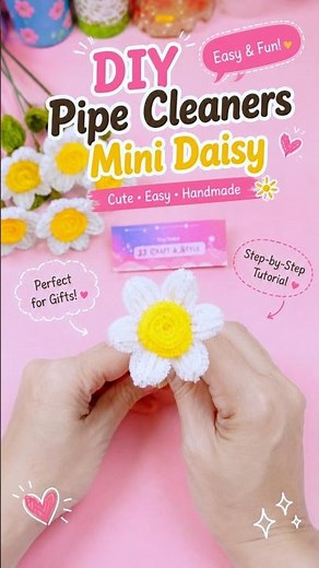 DIY Pipe Cleaner Mini Daisy 🌼 Cute Handmade Flower Tutorial #shorts #diyflowers