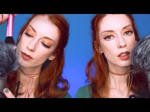 [ASMR] 2 HOURS Of Twins, Layered Fluffy Mic Brushing / Touching & Whispered Repetition