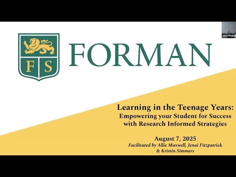 Learning in the Teenage Years: Empowering Your Student for Success Webinar Recording
