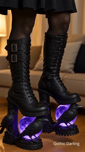 49K views · 989 reactions | crystal ball black raven boots | Gothic Darling | Facebook