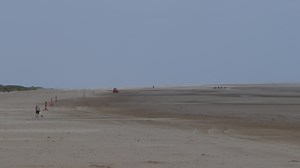 10th June 2022. Sand train in the distance, with the time and tide bell. | Mablethorpe Photo Album