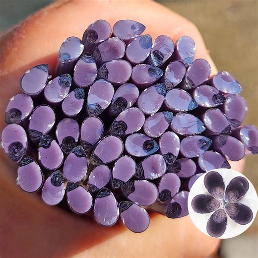 COE 96 Murrini Flower Petal: Purple Amethyst - 1 Oz Cane/sticks - Etsy