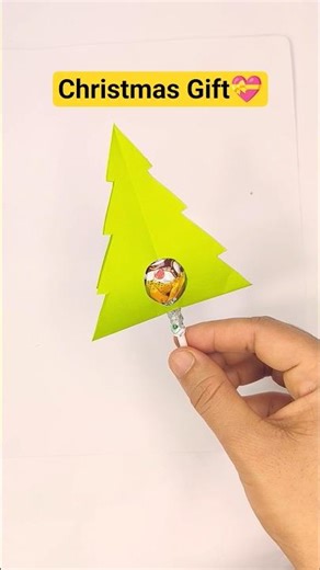 Paper Christmas Tree with Hidden Lollipop Gift 🎄 | Easy DIY Christmas Craft