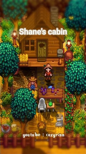 Shane's cabin + interior 🐓🍕 #letsplaystardewvalley #stardewvalley #스타듀밸리 #スターデューバレー #cozygame
