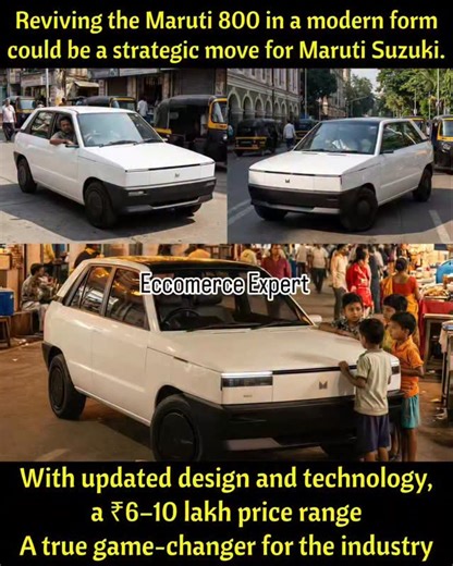 Eccomerce Expert on Instagram: "Reviving the iconic Maruti 800 in a modern avatar could turn out to be a bold and strategic move for Maruti Suzuki, as rising urban demand for compact, efficient, and affordable cars continues to grow, and with refreshed design, advanced safety features, smart connectivity, and an expected ₹6–10 lakh price bracket, the legendary nameplate could once again capture mass-market attention and potentially redefine the entry-level hatchback segment in India as a true ga