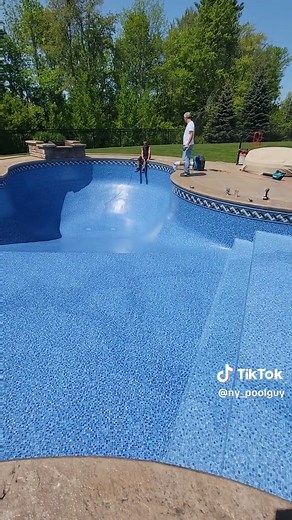 lagoon with sundeck liner install. #poolside #swimmingpools #poollife #ingrounds #installers