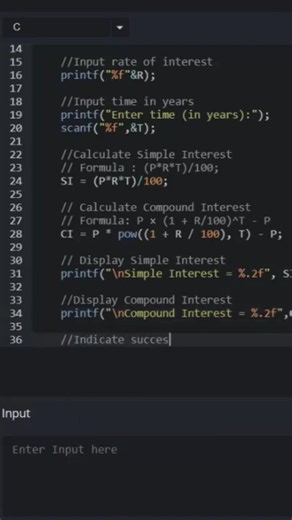 Simple & Compound Interest #codingtutorial #cprogramming #codingasmr #codechef #codechefsolution