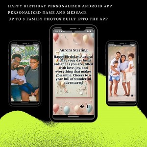 Personalized Musical Birthday Greeting App Custom Birthday Wishes With Name, Photos, - Etsy
