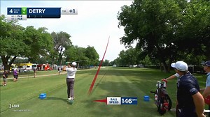 Thomas Detry goes right at the flag to set up birdie at Charles Schwab