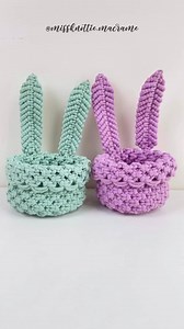 10K views · 92 reactions | Easter Bunny Basket tutorial Tutorial in the comment section  #macrame #macramebunny | Miss Knottie Macrame | Facebook