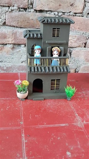 Beautiful mud house 🏠|| #clayhouse #mudhouse #craft