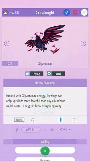 Gigantamax Corviknight Cry