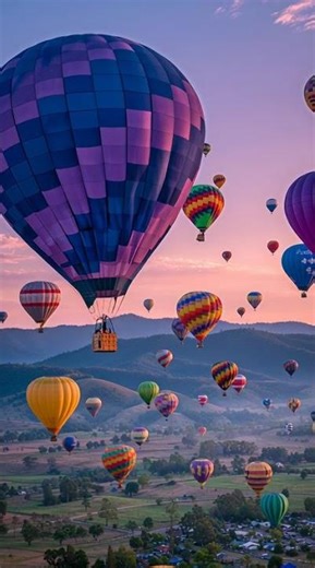 Hot Air Balloons Over Stunning Landscapes | Incredible Aerial Views 4K #nature #drone #airballoon