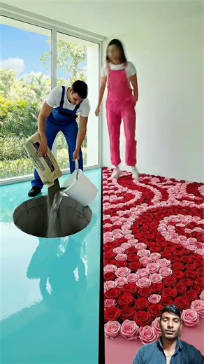 THIS DOUBLE FLOOR IS SO IMPRESSING 😱💙💗 Epoxy luxury floor February 26, 2026