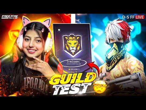 🔴FREE FIRE LIVE GUILD TEST😱 1VS1 CUSTOM🔥#shorts #shortsfeed #d5ff #giveaway #rankpush #guildtest