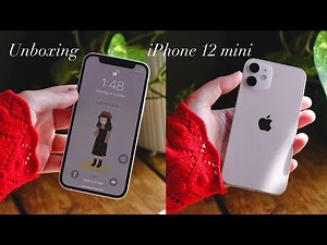 Unboxing iPhone 12 mini white aesthetically + cozy setup 🌻 #iphone #iphone12