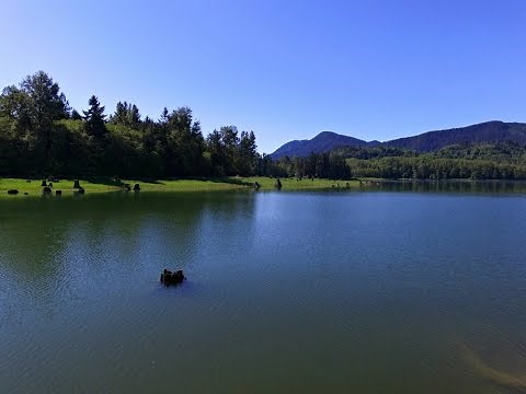Alder Lake - Eatonville, Washington Aerial Video (HD)
