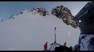 Slednecks team rider Chris Brown comes a bit short of tackling this chute in BC while filming for Slednecks 17. Watch from his GoPro as Chris charges into a new line! | Slednecks
