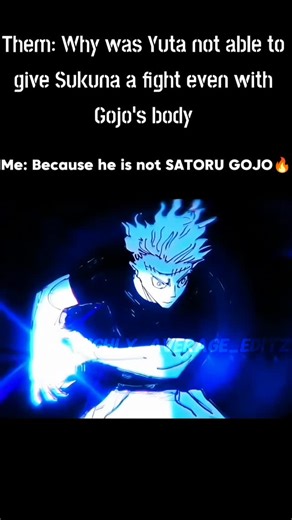 Adarsh.B on Instagram: "This video captures one of the most desperate and high-stakes moments in the final arc of Jujutsu Kaisen. It highlights the clash between Yuta Okkotsu and Ryomen Sukuna, specifically focusing on the controversial moment Yuta takes over Satoru Gojo’s body. ​The Struggle of the Successor ​The edit emphasizes the cold reality that even with the "strongest" vessel and the Six Eyes, Yuta cannot perfectly replicate the innate genius of Satoru Gojo. The visuals showcase: ​The We