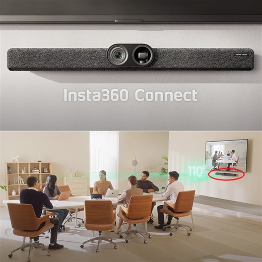First Look at Insta360 Connect, a Dual-4K Camera AI Video Bar with a 14 Mic Array
