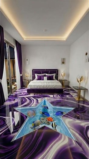 Luxury Galaxy Star Aquarium Epoxy Floor Transformation ✨🌌 #interiordesign #aquarium #shorts #viral