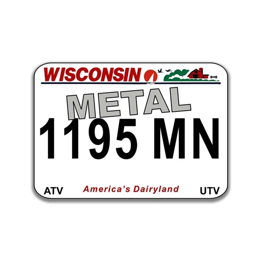 Wisconsin ATV/UTV Metal License Plate – DNR Required Plate - Etsy