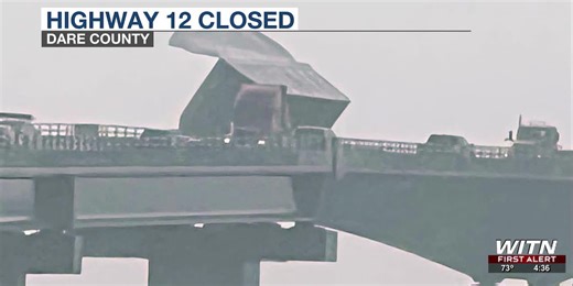 Highway 12 reopens after modular home blown off trailer on Oregon Inlet bridge