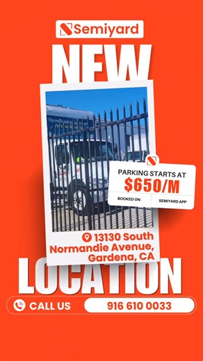 New yard. Same promise. Semiyard is now live in Gardena—where drivers park with confidence. #Semiyard #NowOpen #GardenaCA #TruckParking #TruckParkingUSA #TruckersLife #CDLDrivers #OwnerOperator #LogisticsLife #ParkingMadeEasy #TruckStop #FleetParking #DriverFirst #CaliforniaTruckers #24x7Access #SecureParking | Semiyard Truck Parking