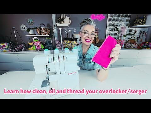 How to clean, oil, change the needles, thread and tension on a Singer serger/overlocker.