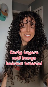 the PERFECT haircut for fall and winter months 泥✨ here is the tutorial! Just want to preface that I am not a professional, and I am only doing my best with the materials and knowledge I have! Do this at your own risk, but I think it turned out great and it’s the way I always cut my hair (the bangs are new!) #curlycut #diyhaircut #layeredhaircut #curlybangs #longlayershaircut | Curls by Cindy | Facebook