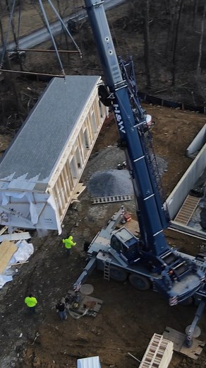 Another week, another house set! This beautiful 4-box home is located in Fairfield, PA, and will look absolutely stunning when it's completed! #coreysconstruction #modularhome #customhomes #buildyourdreamhome | Corey's Construction- Modular Home Builder