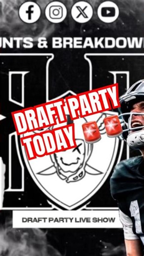 #Raiders LIVE Draft Party TODAY at 4PM PST 🏴‍☠️