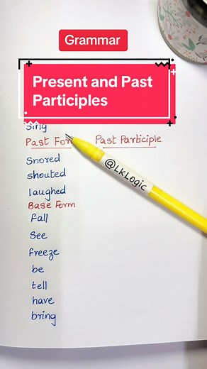 Learn English Verb Forms and Participles: Present and Past Participles | Grammar Tips